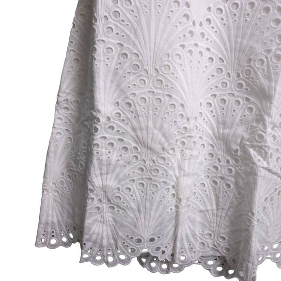 NWT Andie White Eyelet Scalloped Hem Thin Strap Bohemian Midi Dress S - Picture 3 of 13
